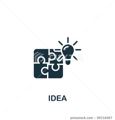 Idea icon. Monochrome simple sign from idea collection. Idea icon for logo, templates, web design and infographics. 99316987
