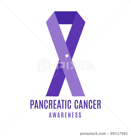 Pancreatic cancer awareness ribbon with a pin Pancreatic cancer awareness ribbon with a pin 99317985