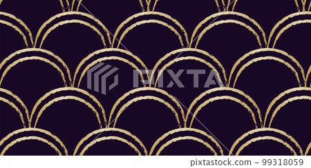 Arch pattern. 1920s Gatsby lines. Vintage geometric leaf print. Elegant girly background. Chic wallpaper. Modern decoration. Golden semicircles ornament. Retro luxury. Vector seamless recent texture Arch pattern. 1920s Gatsby lines. Vintage geometric leaf print. Elegant girly background. Chic wallpaper. Modern decoration. Golden semicircles ornament. Retro luxury. Vector seamless recent texture 99318059
