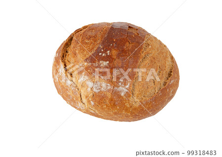 Rye and wheat bread loaf isolated on white 99318483