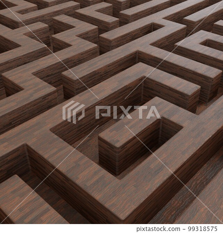 Wooden three-dimensional maze (3D rendering) 99318575