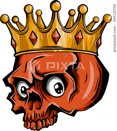 vector illustration of skull with crown on white background vector illustration of skull with crown on white background 99318708