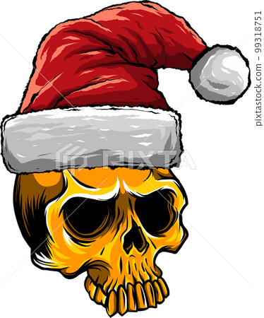 vector illustration Christmas skull. vintage design t-shirts 99318751