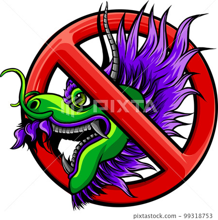 No Dragon Sign on White Background. vector illustration 99318753