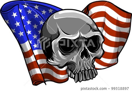 vector illustration of American flag with skull vector illustration of American flag with skull 99318897