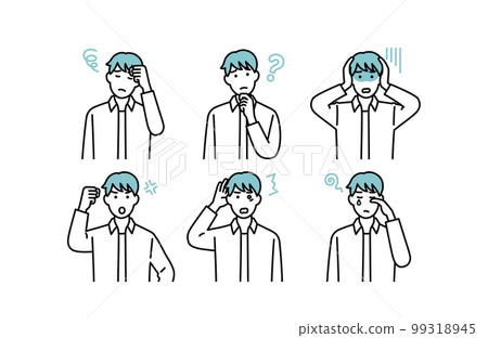 Simple men's negative facial expression set illustration material Simple men's negative facial expression set illustration material 99318945