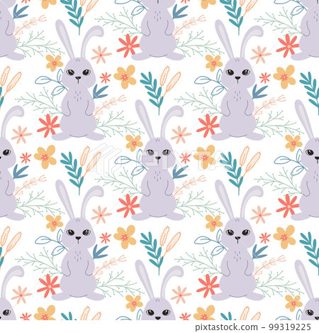 Cute rabbit seamless pattern 99319225