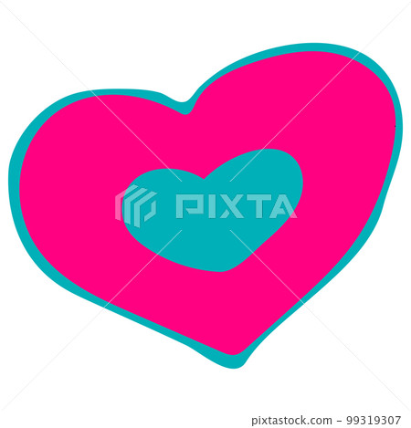 Hand Drawn Pink Heart. Day of the Dead, Dia de los Muertos. 99319307