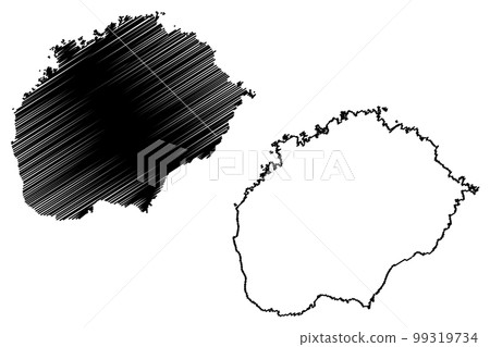 Alegranza island (Kingdom of Spain, Canary Islands, Chinijo Archipelago) map vector illustration, scribble sketch Alegranza map 99319734
