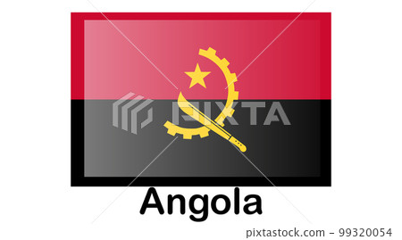 Flag of Angola.Angola Icon illustration,National flag for country of Angola isolated, banner Flag of Angola.Angola Icon illustration,National flag for country of Angola isolated, banner 99320054