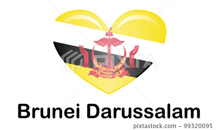 Brunei Darussalam Flag Button. icon flag of Brunei Darussalam on white background. 99320095