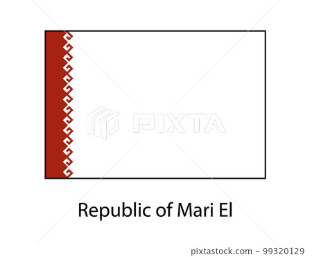 Mari El Republic national flag on white background texture. illustration, symbol federal subject of Russia. 99320129
