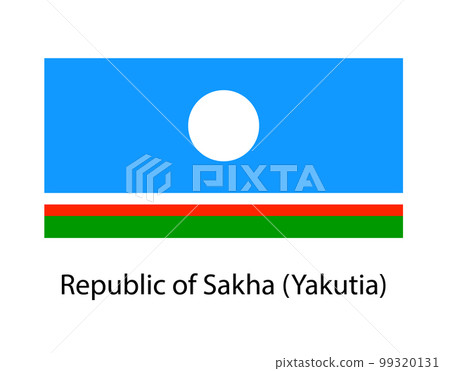 Sakha Republic flag on the flagpole. Official colors and proportion correctly. waving of Sakha Republic flag Sakha Republic flag on the flagpole. Official colors and proportion correctly. waving of Sakha Republic flag 99320131
