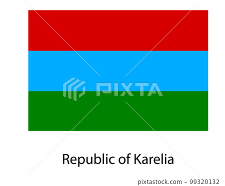 Republic of Karelia flag, isolated on white background. Russia oblast flag illustration. Russian federation. Republic of Karelia flag, isolated on white background. Russia oblast flag illustration. Russian federation. 99320132