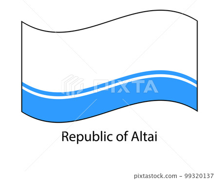 Flag of Altai Republic, Russia. Russian federation state. Altai Republic, Gorno-Altaisk. 99320137