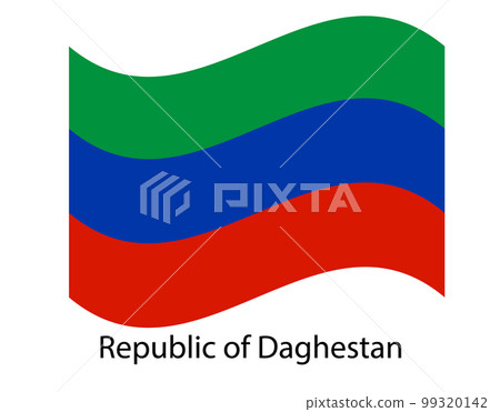 Flag of Dagestan Republic and information text poster, Dagestan flag template design. Flag of Dagestan Republic and information text poster, Dagestan flag template design. 99320142