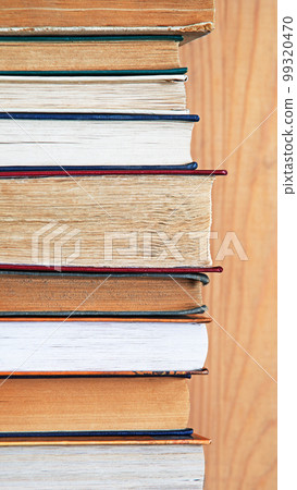 Old books on shelf. Ancient background 99320470