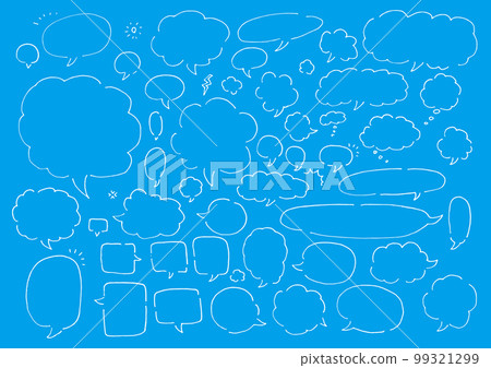 Hand drawn speech bubble set material 99321299
