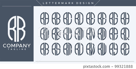 Abstract tube letter RR R logo design. 99321888