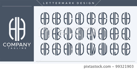 Modern line capsule HH H letter logo vector. Modern line capsule HH H letter logo vector. 99321903