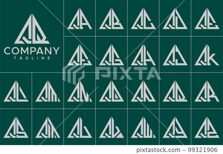 Modern triangle letter QQ Q logo design template Modern triangle letter QQ Q logo design template 99321906