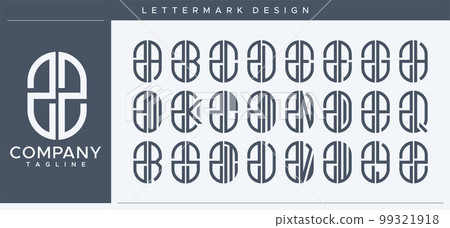 Modern line capsule ZZ Z letter logo vector. Modern line capsule ZZ Z letter logo vector. 99321918