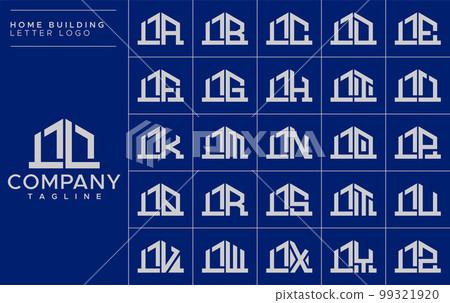 Minimalist home letter LL L logo design template 99321920