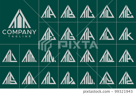 Modern triangle letter TT T logo design template 99321943