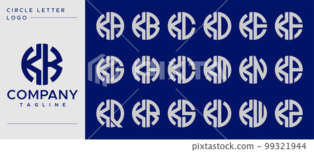 Collection of simple circle letter K logo design Collection of simple circle letter K logo design 99321944