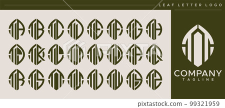 Abstract leaf TT T letter logo vector set 99321959