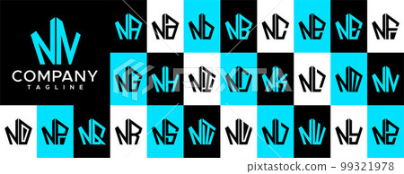 Abstract pentagon letter NN N logo design vector. 99321978