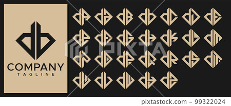 Luxury Square letter DD D logo design template. Luxury Square letter DD D logo design template. 99322024