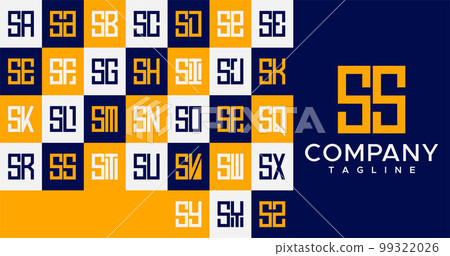 Simple line square letter SS S logo design. Simple line square letter SS S logo design. 99322026