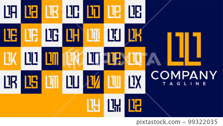 Simple line square letter LL L logo design. Simple line square letter LL L logo design. 99322035