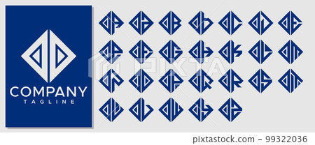 Luxury Square letter OO O logo design template. 99322036