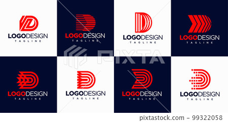 Initial letter D logo design template set. Initial letter D logo design template set. 99322058