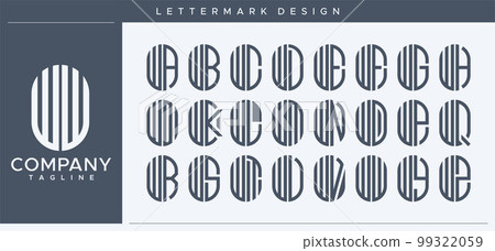 Abstract tube letter WW W logo design. 99322059