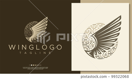 Vintage wing logo design template. 99322068