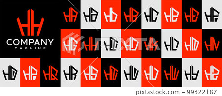 Abstract pentagon letter HH H logo design vector. Abstract pentagon letter HH H logo design vector. 99322187