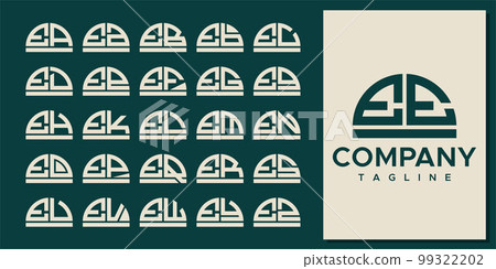 Abstract half circle letter EE E logo design set. Abstract half circle letter EE E logo design set. 99322202