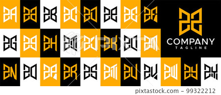 Modern abstract initial ZZ Z letter logo design. 99322212