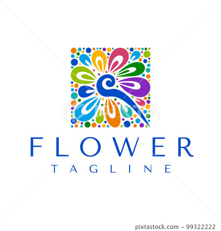 Colorful square flower logo design template. Colorful square flower logo design template. 99322222