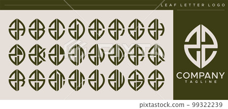 Modern line leaf letter ZZ Z logo design. Modern line leaf letter ZZ Z logo design. 99322239