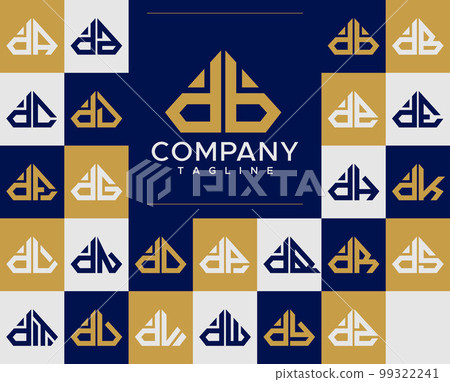 Luxury diamond jewelry letter DD D logo design set Luxury diamond jewelry letter DD D logo design set 99322241