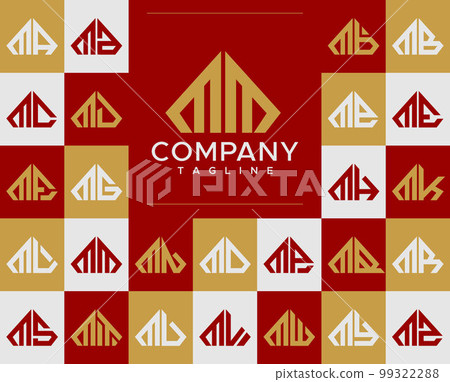 Luxury diamond jewelry letter MM M logo design set Luxury diamond jewelry letter MM M logo design set 99322288