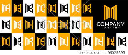 Modern abstract initial MM M letter logo design. Modern abstract initial MM M letter logo design. 99322295