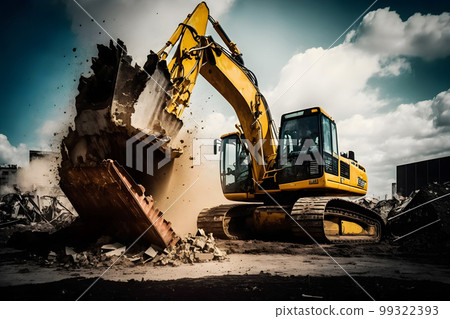 Turkey earthquake aftermath, rescue operations and demolition of damaged buildings after earthquake. Neural network AI generated art Turkey earthquake aftermath, rescue operations and demolition of damaged buildings after earthquake. Neural network AI generated art 99322393
