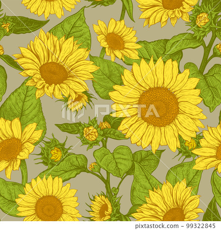 Seamless pattern with Sunflower 7 Seamless pattern with Sunflower 7 99322845