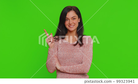 Inspired pretty woman having good idea, plan, startup showing inspiration motivation Eureka gesture Inspired pretty woman having good idea, plan, startup showing inspiration motivation Eureka gesture 99323941