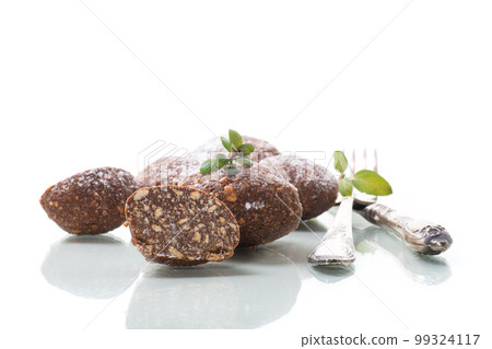 chocolate sweet cakes from mashed biscuits with additives chocolate sweet cakes from mashed biscuits with additives 99324117